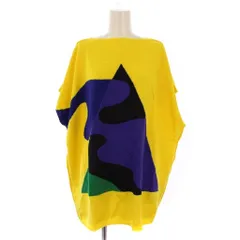 イッセイミヤケ ISSEY MIYAKE IKKO TANAKA ニット カットソー 半袖 幾何学 黄 RT31KE331 /BMのサムネイル
