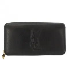 イヴサンローラン YVES SAINT LAURENT 長財布 ラウンドファスナー カサンドラ 型押し レザー 黒 ブラック /TK40 ■OHのサムネイル