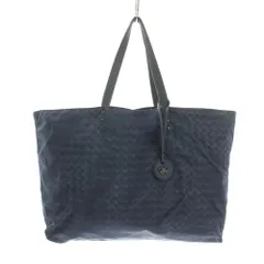 ボッテガヴェネタ BOTTEGA VENETA トートバッグ イントレチャートプリント ナイロン ロゴチャーム 紺 ネイビー B06226363W /YT30 ■OHのサムネイル