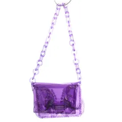 マメクロゴウチ  Mame Kurogouchi Vinyl Chloride Chain Bag ショルダーバッグ ポシェット PVC チェーン 紫 パープル MM5 AC095 /TKのサムネイル