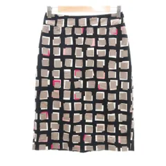 ケイトスペード KATE SPADE タイトスカート ひざ丈 2 黒 ブラック 総柄 /UO ■GY43のサムネイル