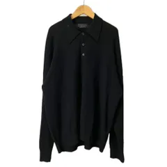 プラダ PRADA カシミヤ100％ トライアングルロゴ ポロシャツ ニット セーター 長袖 50 ブラック UMB302 S221 1Z7Dのサムネイル