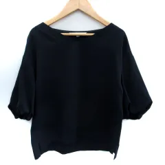 ナチュラルビューティー NATURAL BEAUTY カットソー 半袖 Vネック 36 S 紺 ネイビー /SM14のサムネイル