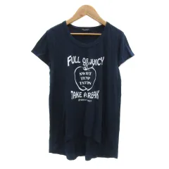 ブラーミン BRAHMIN Tシャツ カットソー 半袖 ラウンドネック プリント 38 M 紺 ネイビー 白 ホワイト /YS17のサムネイル