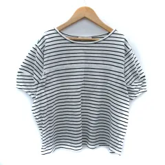 ロッソ ROSSO アーバンリサーチ カットソー 半袖 ラウンドネック ボーダー柄 F 白 ホワイト 黒 ブラック /SM16のサムネイル