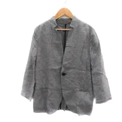ギャルリーヴィー GALERIE VIE トゥモローランド ジャケット ミドル丈 シングルボタン 麻 リネン 1 黒 ブラック /YK26のサムネイル