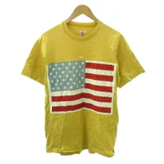 カネコイサオ KANEKO ISAO Tシャツ 星条旗 アメリカ国旗 パッチ 半袖 黄 イエロー 1226 ■YHS13のサムネイル