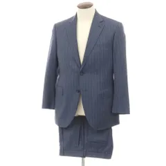 【中古】ダーバン D’URBAN ウール ストライプ 2つボタンスーツ ネイビー【サイズ96AB5】【メンズ】のサムネイル