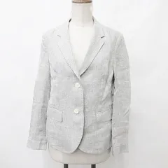 無印良品 良品計画 テーラードジャケット シングル 長袖 背抜き リネン グレー Mのサムネイル