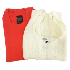 ダブルスタンダードクロージング ダブスタ DOUBLE STANDARD CLOTHING ソブ SOV 2点 セット まとめ ニット カットソー ノースリーブ キャミソール 36 オレンジ 白 ホワイト ■MOのサムネイル