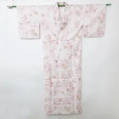 ユニクロ UNIQLO 浴衣 3点セット 帯 巾着 花柄 綿 ピンク フリーのサムネイル