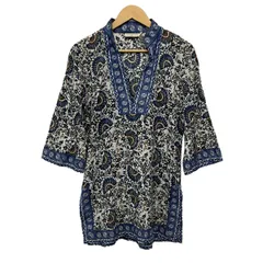 TORY BURCH(トリーバーチ) チュニック サイズXS レディース美品  - 白×ネイビー×マルチ 長袖のサムネイル