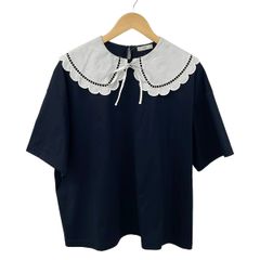 yori ヨリ ギンガムチェックビックカラーカットソー　半袖 プルオーバー yori ヨリ ギンガムチェックビックカラーカットソー 半袖 プルオーバー