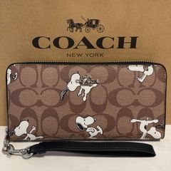 COACH コーチ スヌーピー コラボ シグネチャー 長財布 ブラウン COACH コーチ 長財布 スヌーピー コラボ シグネチャー ブラウン - メルカリ
