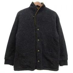 レノマ renoma ニット ジャケット カーディガン 裏ボア チャコールグレー Mのサムネイル