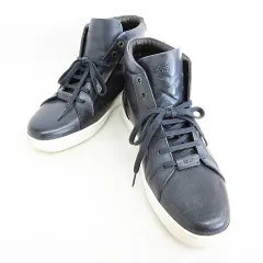 ヒューゴボス HUGO BOSS スニーカー ハイカット レザー ネイビー 紺 42 ☆AA★のサムネイル