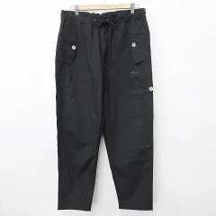 エディフィス EDIFICE ARMY TWILL パンツ カーゴパンツ ロング 刺繍 総ゴム ドロスト 黒 ブラック Mのサムネイル