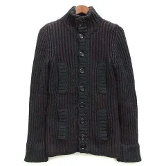 ドルチェ&ガッバーナ ドルガバ DOLCE&GABBANA ウール100％ スタンドカラー リブ ニット カーディガン イタリア製 チャコールグレー ワインレッド 46 ☆AA★のサムネイル