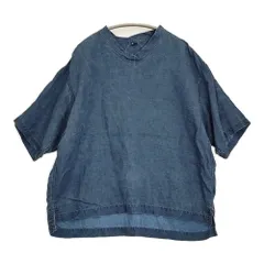 45R/45rpm リネンの908VネックTシャツ インディゴ プルオーバー ブラウス シャツ ネイビー レディース フォーティーファイブアールピーエム【中古】6-0712S♪のサムネイル