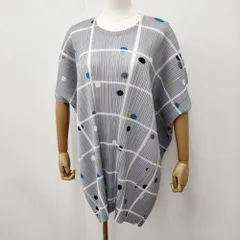 PLEATS PLEASE ISSEY MIYAKE CROSSING DOTS 定価57200円 PP61JT683 プリーツ チュニック 26SS グレー レディース プリーツプリーズ【中古】6-0712S♪のサムネイル