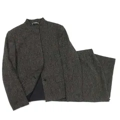 マックスマーラ MAX MARA 白タグ ツイード スカート スーツ 上下 セットアップ ボトルネック ジャケット グレー 40のサムネイル