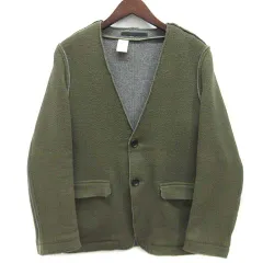 ミスターハリウッド N.HOOLYWOOD ダブルフェイス ノーカラー ジャケット ウール カーキ 36 152-JK03のサムネイル