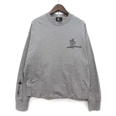 モンクレール グルノーブル MONCLER GRENOBLE ライトウェイト スウェットシャツ 長袖 Tシャツ ロンT ラバーロゴ リフレクター付き 2024SS MAGLIA GIROCOLLO グレー Mのサムネイル