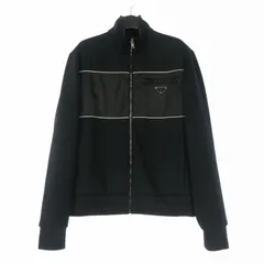 プラダ PRADA Re-Nylon ディテール付 スウェットシャツ トラックジャケット 長袖 L ブラック/ホワイト UJL57A 国内正規のサムネイル