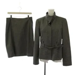 ヒューゴボス HUGO BOSS セットアップ スーツ 上下 ジャケット スタンドカラー タイトスカート ひざ丈 IT44 グレー /BMのサムネイル