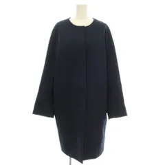 B&Y ユナイテッドアローズ BEAUTY&YOUTH ビューティー&ユース ドロップショルダー ノーカラーコート ロング M ネイビー 紺 1625-139-4190 /☆G のサムネイル