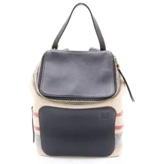 LOEWE (ロエベ) ゴヤ バックパック リュックサック ブラック×ベージュ レザー ゴールド金具のサムネイル