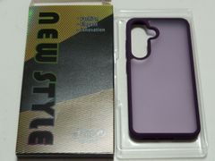 Aunote Galaxy S25/S24 케이스 매트 반투명 미군 MIL 규격 내충격 내구성 무선 충전 황변 없음 지문 방지 경량 스마트폰 케이스 갤럭시 S25/갤럭시 S24 케이스 커버 퍼플
