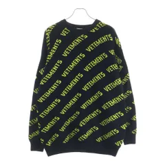 VETEMENTS (ヴェトモン) 21AW ロゴ総柄 ジャガードニット セーター ブラック UA52KN600B UA52KN600Bのサムネイル