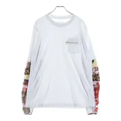 Sacai (サカイ) 21SS ARCHIVE PRINT MIX LONG S/L 長袖 クルーネック カットソー ホワイト 21-02476Mのサムネイル