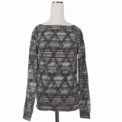 ゴム gomme 総柄 ロングスリーブTシャツ カットソー 長袖 グレーのサムネイル