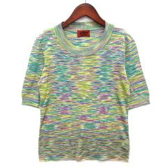 MISSONI ミッソーニ 半袖ニット マルチボーダー 42 イタリア製 - メルカリ
