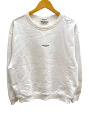 Acne Studios(Acne) (アクネストゥディオズ) スモールロゴ クルーネック 長袖 スエット プリント トレーナー XS ホワイト メンズ/025のサムネイル
