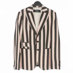 ディースクエアード DSQUARED2 23AW Slouchy London Jacket ストライプ テーラードジャケット ブレザー 長袖 44 ピンク/ブラック S74BN1201 国内正規のサムネイル