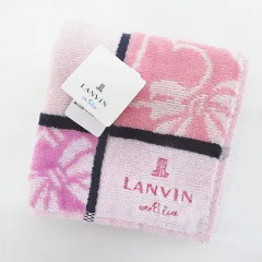 ランバンオンブルー LANVIN en Bleu パイル タオルハンカチ ハンドタオル ピンク ロゴ 刺繍 タグ付 ファッション小物のサムネイル