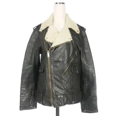ゴールデングース GOLDEN GOOSE ムートン ダブルライダースジャケット ブルゾン 長袖 XXS ブラック 黒 G23U537.A2のサムネイル