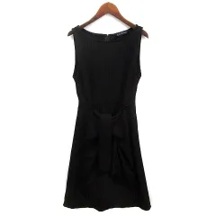 ボディードレッシング BODY DRESSING ニット ノースリーブ ワンピース 膝丈 ウエスト結び ブラック 黒 Mのサムネイル