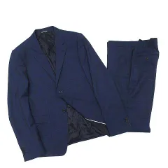 新品同様 エンポリオアルマーニ EMPORIO ARMANI DAVID LINE スーツ 上下セット 2B ジャケット パンツ ブルー 50 大きいサイズのサムネイル