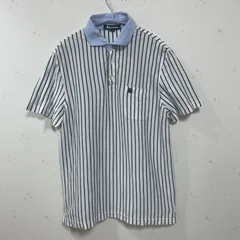 Aquascutum アクアスキュータム ポロシャツ M メンズ 半袖 ストライプ 綿100％ 日本製のサムネイル