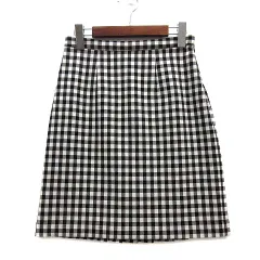 ダイアンフォンファステンバーグ DIANE von FURSTENBERG ELIZA バックプリーツ チェック 膝丈 スカート ブラック 黒 2のサムネイル