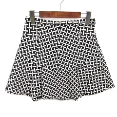 ダイアンフォンファステンバーグ DIANE von FURSTENBERG BIVOY 総柄 ジャガード ミニ スカート ブラック ホワイト 黒 白 0のサムネイル