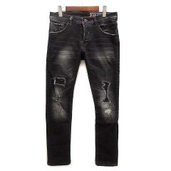 D190 美品 ARNAMI JEANS フェードデニム 黒 ストレッチ 細身 - メルカリ