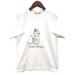 フランシュリッペ franche lippee もじもじ ねこ 猫 Tシャツ カットソー 半袖 ホワイト 白 M 2180370のサムネイル