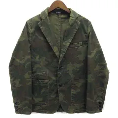 ジョンブル JOHNBULL カモフラ ストレッチ テーラード ジャケット 段返り 3B 迷彩 12416TXY グリーン 緑 Mのサムネイル