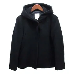 ビーミングバイビームス B:MING LIFE STORE by BEAMS メルトン フード ショート コート ジップアップ ネイビー 紺 M 93-19-0221-690のサムネイル