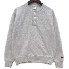 ヘルスニット healthknit ヘンリーネック スウェット トレーナー 裏起毛 CLASSIC SWEAT アッシュグレー M 54005のサムネイル